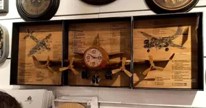 Vintage aircraft inspired wall clock