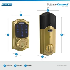 قفل باب ذكي Schlage Connect Smart Deadbolt + مقبض ويد الباب