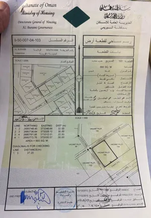 ارض سكنيه للبيع مقابل منتجع البريمي