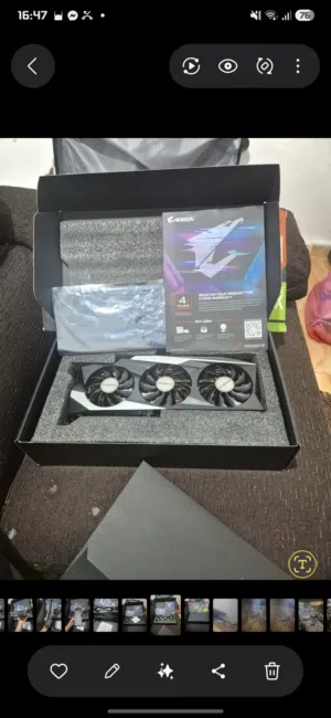 كرت شاشه 3070Ti من جيجابايت  شبه جديد مش مفتوح حرارته 70تحت الضغط  بلتجريب والضمان