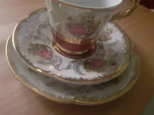 فنجان شاى وطبق جاتوه جديد vintage