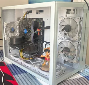 Gaming PC i3-10400F GTX 1650 6GB شاشتين +يد+كيبورد جميع الاجهزه باللون الابيض