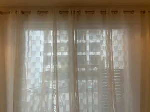 Sheer curtains with curtain rods – 8 pieces, for sale.