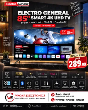 Electro General 85-inch Smart 4K UHD TV, model TH-85WBS20.