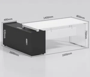 Modern Executive Office table with side cabinet