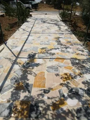 ديكورات شحف حجر جدران وارضيات عازل للرطوبه ..المتر 4 دنانير مع المواد كاملا باقل الاسعار