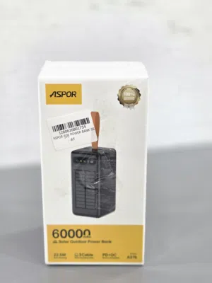 باور بانك ASPOR 60000mAh مزود بطاقة شمسية ل دوام أطول