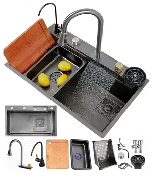 Amazon kitchen sink with waterfall washer, booster cup washer, water purification faucet and more!