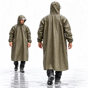Tenue Imperméable Long avec Capuche Protection Complete - معطف مطر طويل مقاوم للماء