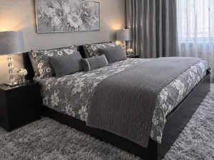 Black-brown color King Bed set IKEA +American mattress.  like new