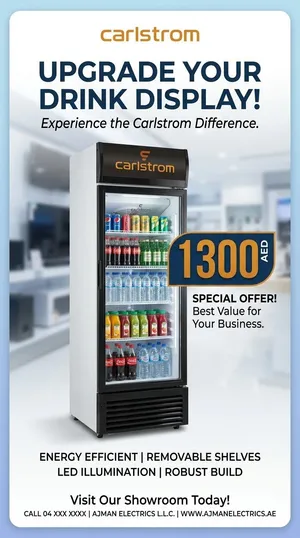 Carlstrom glass door refrigerator
