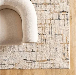 Large rug 200x290, cream with ochre & navy - Home Centre