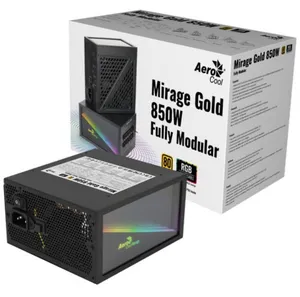 AeroCool Mirage Gold 850W Fully Modular PSU 80 PLUS Gold RGB Lighting Quiet Cool ATX Power Unit
