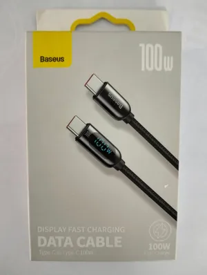 كبل شحن سريع 100 وات بشاشة ماركة Baseus