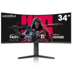 شاشات جيمنج KOORUI 34E6UC – 34 INCH FHD انش34 بمعدل تحديث 1474Hz افضل شاشه جيمنج شامل توصيل