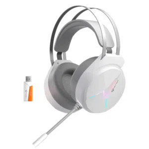 سماعة قيمنق لاسلكية Meetion BTH015 White بلوتوث 3 في 1