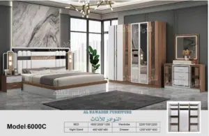 طقم غرفة نوم مكون من 6 قطع مع مرتبة طبية بسمك 12 سم Bed Room Set 6pcs With 12cm medical Mattress