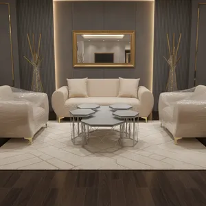 طقم كنب مودرن فاخر 7 مقاعد بتصميم عصري وأرجل ذهبية - التصفية الشاملة