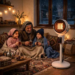 مدفأة عمودية كهربائية متحركة CAMEL PTC-200 2000 واط 3 اوضاع رأس دوار 80 سم قاعدة ثابتة سلك 100 سم