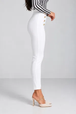 shein white high-waisted pants
