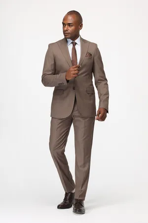 Debacker's Light Brown Slim fit Suit for Men's.