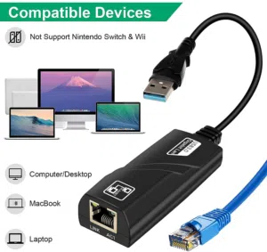 USB 3.0 to Ethernet Adapter, Driver Free 1000 Mbps Network RJ45 LAN Wired Gigabit
