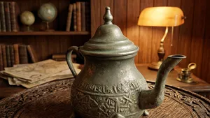 ابريق عتيق مختوم ختم الملا (مطلي فضة) 1972 ب 15 فقط