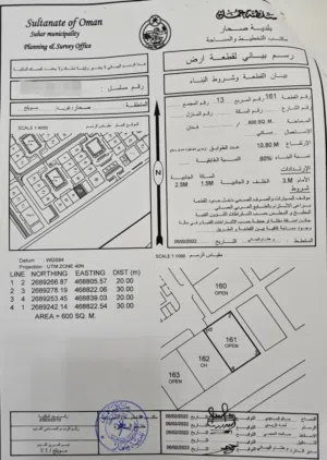 تم تخفيض االسعر من المالك في صحار [مويلح مربع13] رقم الارض 161 بموقع ممتار المبلغ المطلوب.