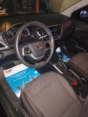 Hyundai Accent model 2022 black sedan economy car