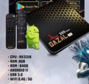رسيفر غزال اندريود 200 4ك TV BOX جهاز غزال اندرويد 4ك جديد مكفول مع ريموت اضافي