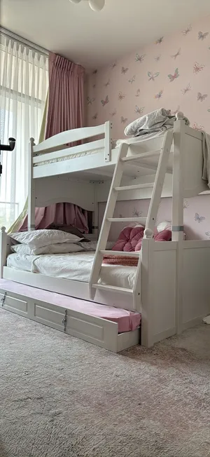 White Wooden Triple Sleeper Bed