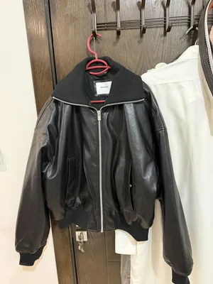 BERSHKA LEATHER JACKET ! URGENT SALE ! ( black water proof real leather )