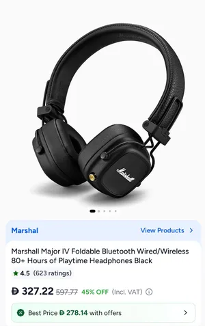 Marshall Major IV On-Ear Bluetooth Headphone, Black
