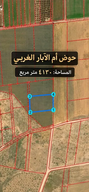 أرض للبيع من أراضي الحصن جنوب شارع الصوامع – 4130 متر – قوشان مستقل