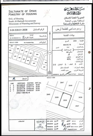 ارض سكنيه في بركاء القريحة
