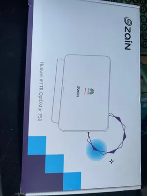 جهاز راوتر ومقوي إشارة فايبر (FTTR) من شركة Huawei يحمل شعار شركة الاتصالات Zain