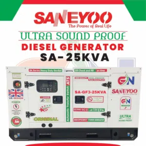 25KVA SANEYOO DIESEL GENERATOR SILENT TYPE WITH 100%COPPER WITH RADIATOR