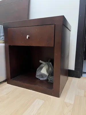 BED SIDE TABLE HEAVY WOOD
