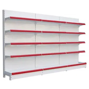 Supermarket shelves grocery shelves single and double sided