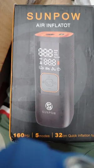 منفاخ إطارات إلكتروني محمول ذكي ماركة SUNPOW بقوة 160PSI