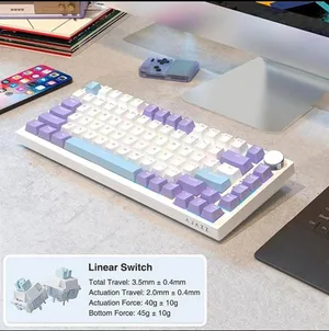 AJAZZ × NACODEX AK820 بإصدار White/Purple + Sea Salt Switch + RGB.