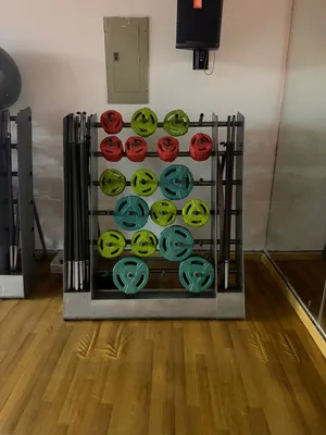 Commercial Barbell & Weight Plate Set – Used بار أوزان