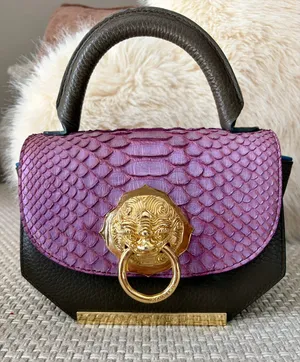 WANNASU Rare Vintage Genuine Python Leather Handbag  Discontinued Design