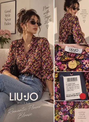 LIU JO Milano Floral Shirt - New With Tags - Size EU 34