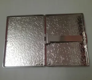 علبة سجائر معدنية جديدة من الأستانليس عالى الجودة - (فضي)