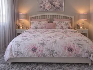 Wooden White Bed set 7pcs like new.  IKEA.