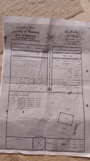 Residential Land for Sale in Al Batinah Al Masnaah