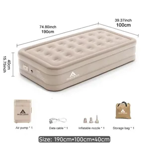 Air mattress bed with electric pump and with storage bag