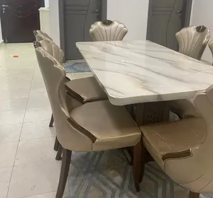 Marble dinning table + 6 chairs
