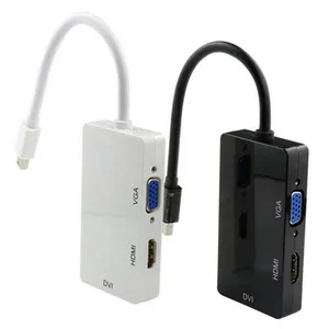 وصلة تحويل 3 في 1 من Mini DisplayPort إلى HDMI / VGA / DVI – مناسبة لتوصيل اللابتوب بالشاشات